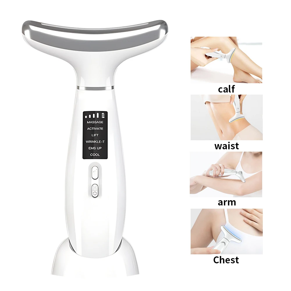 

V-Shape Face Neck Lifting Machine EMS Microcurrent Photon Therapy Face Beauty Device Anti Wrinkle Remove Double Chin Massager