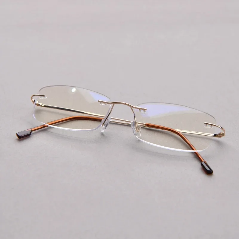 Titanlegierung, 15 Schichten beschichtet, Anti-Blaulicht-Lesebrille mit flexiblem Bügel, randlose Lesebrille +1+1,5+2,0 – Detail 4