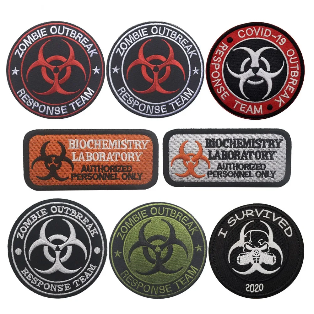 

Outdoor Personality Creative Badge People Do Not Enter Embroidery Armband Outbreak Reaction Group Hook&Loop Backpack for Patches