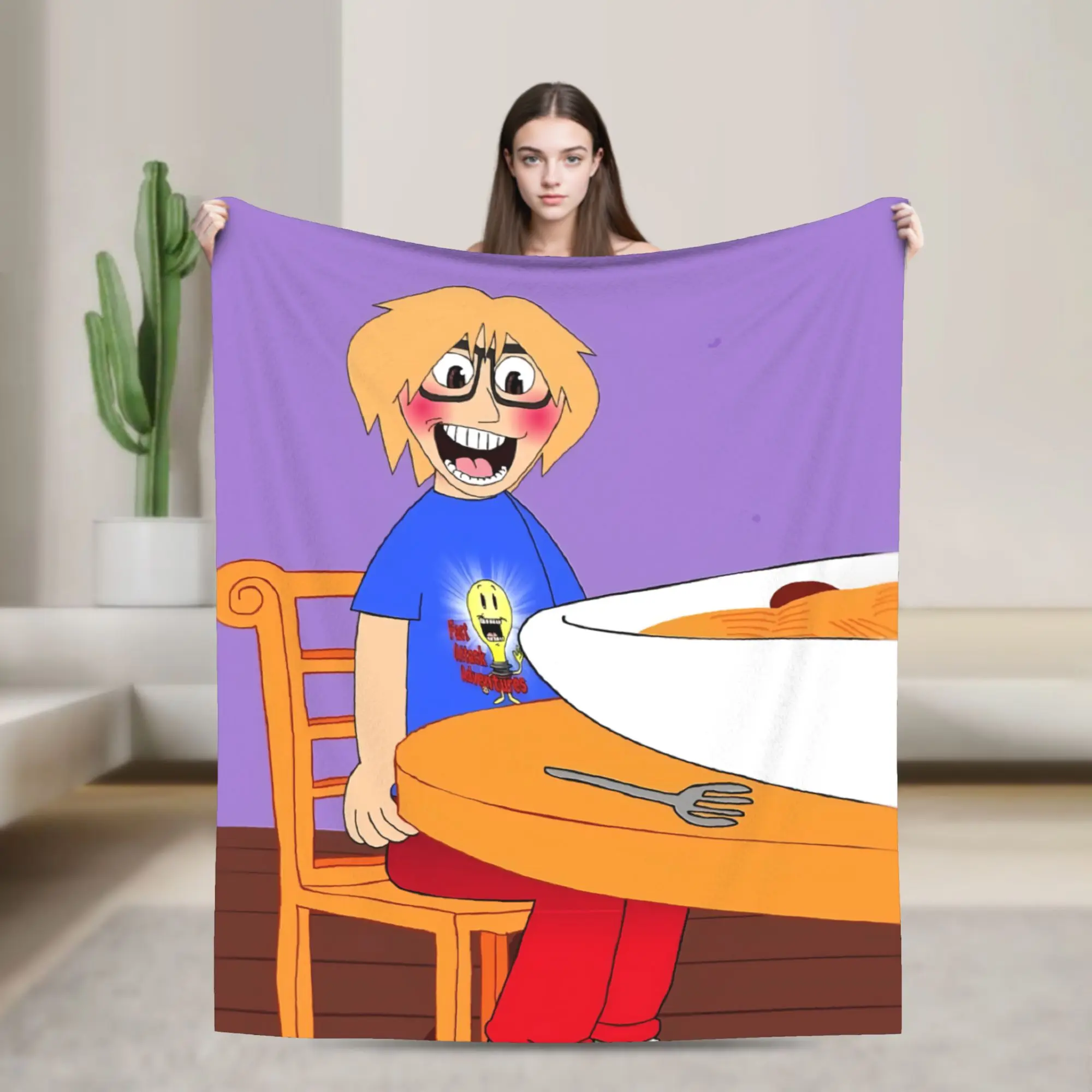 Super Soft F-Fact A-Attack Adventures Throw Blanket Premium Flannel Fleece Lightweight Bed Blanket Warm Plush Blankets
