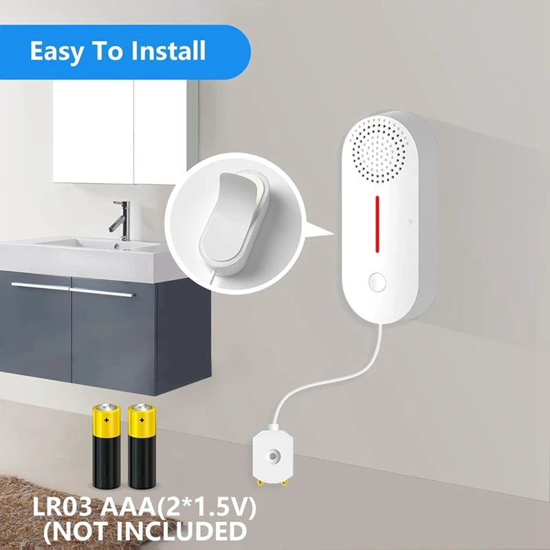 Water Alarm Leak Detector,Wireless Tank Level Monitor With 100Db Sound Light Alarm,App Alert & Monitor-Water Leak Sensor Durable