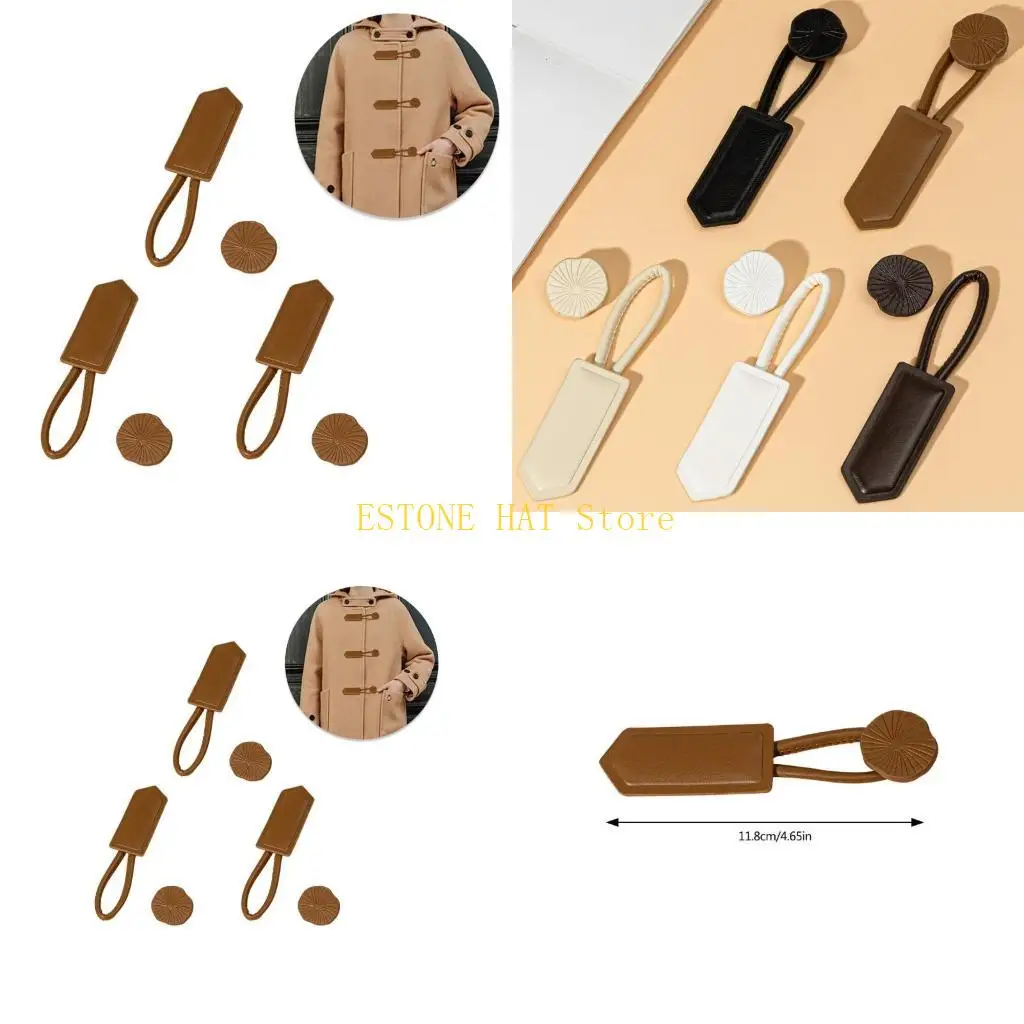 49MF 3pcs Clothes Horn Buckles Baby Coat Sweater Buttons Cow Horn Buckles
