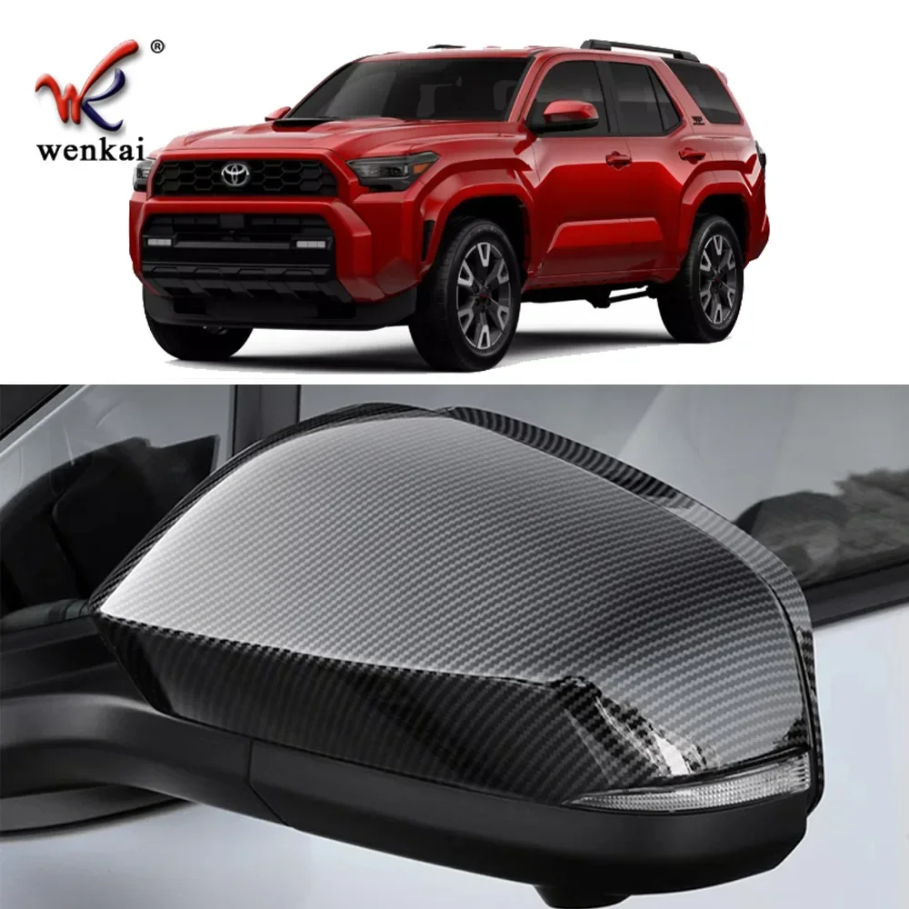 

For Toyota 4Runner 2025+ ABS Chrome Carbon Black Side Mirror Cover Rear View Mirror Shell Covering Sticker Accessories
