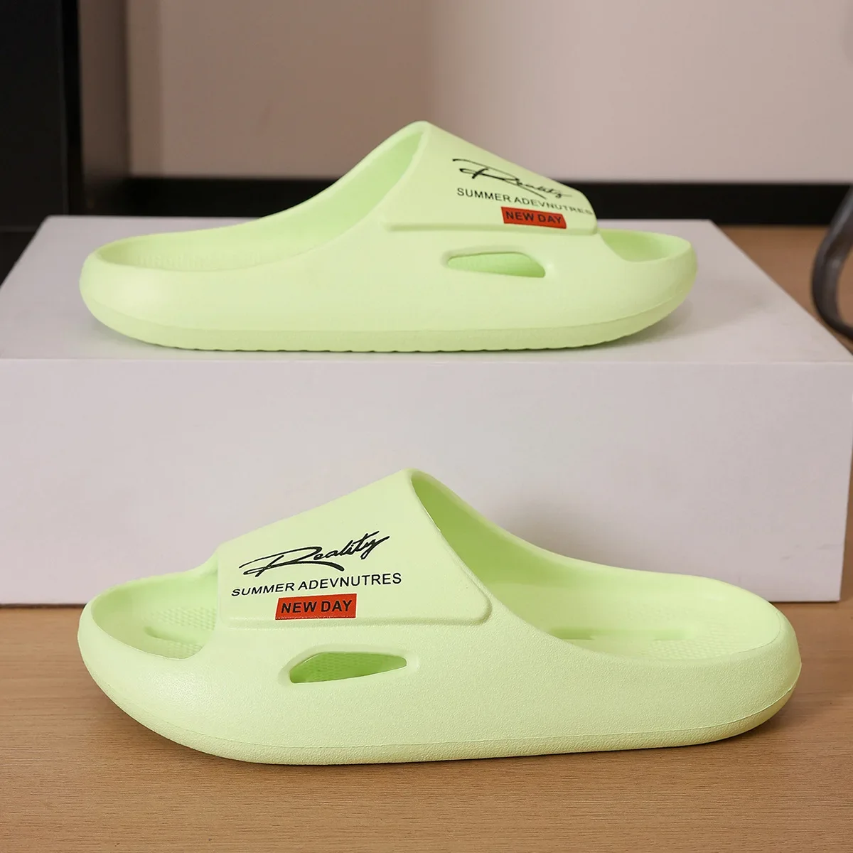 SHAJI Unisex Sommer Innovative Design EVA-Slides, Weiche Leichte Rutschfeste Freizeit-Hausschuhe für Innen- und Außenbereich – Detail 6