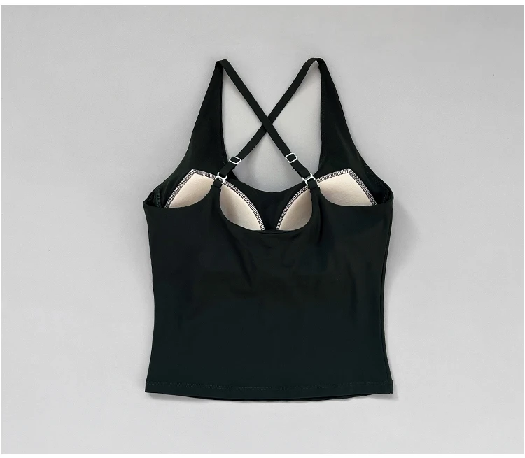 Neuer schmal geschnittener Schultergurt, hängender Nackengurt, schöner Rücken-Sporttop, Damen-Einteiler-Fixier-Yoga-Top, Fitness-BH – Detail 21