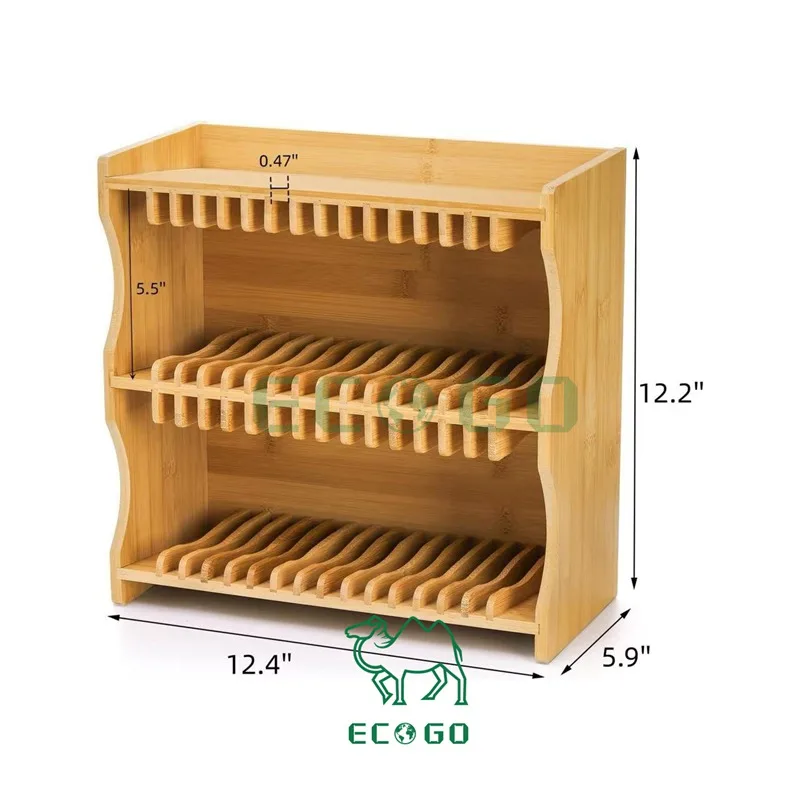 

Bamboo CD Holder Rack Bamboo CD Rack Organizer with Rubber Feet DVD Display Shelf for Movie Cases, DVDs, Cassette Tape