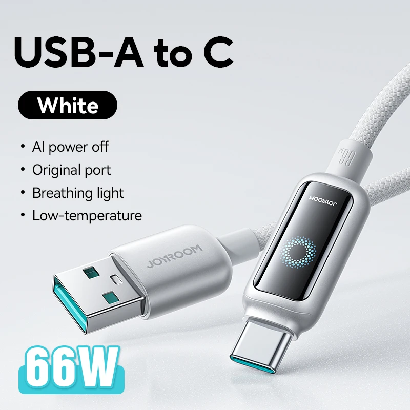 Joyroom 100 W USB-C-Kabel, automatische Abschaltung, Schnellladung, Typ-C-Kabel für iPhone 16 15 Pro Max, Xiaomi Samsung Huawei