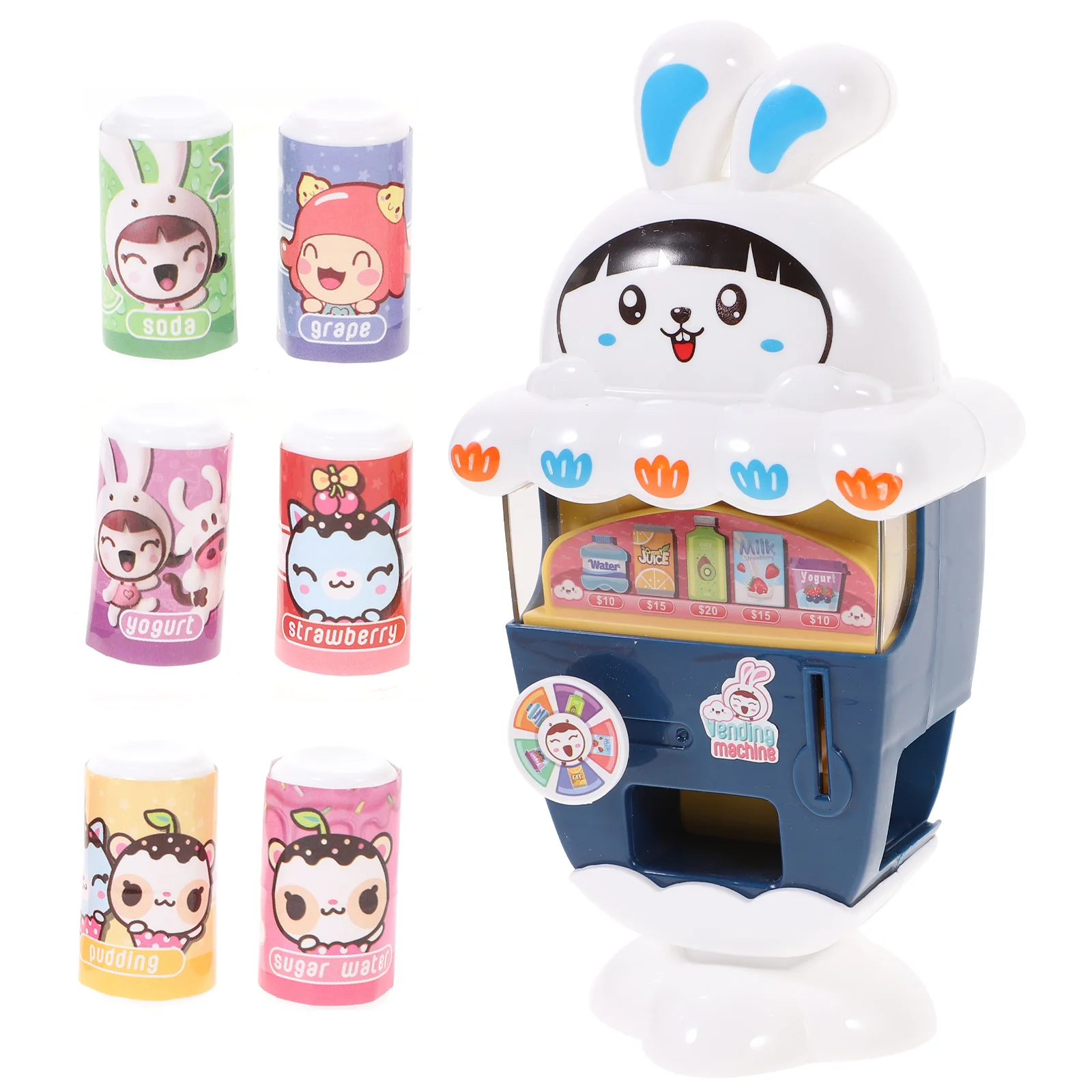 Mini Vending Machine Kids Drinks Pretend Play Machines Childrens Toys Cognitive Beverage Dispenser Desktop Plaything Girl