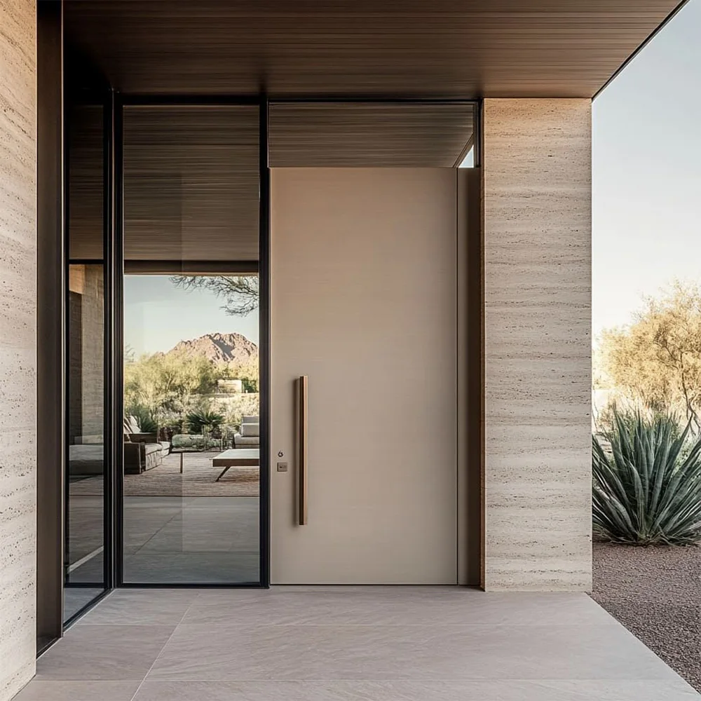 

Sixinalu Entry Doors Grain Main Front Exterior Entrance Door Swing Pivot Security Door Aluminum House Home Decor Customize