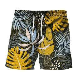 Pantalones cortos de playa para hombre, Bañador con estampado 3D de flores, traje de baño