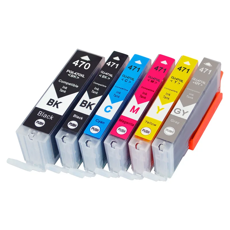 1set 6pcs PGI-470 CLI-471 PGI-470XL Ink Cartridge For Canon PIXMA MG5740 MG6840 MG7740 TS6040 TS5040 TS8040 TS9040 Printer