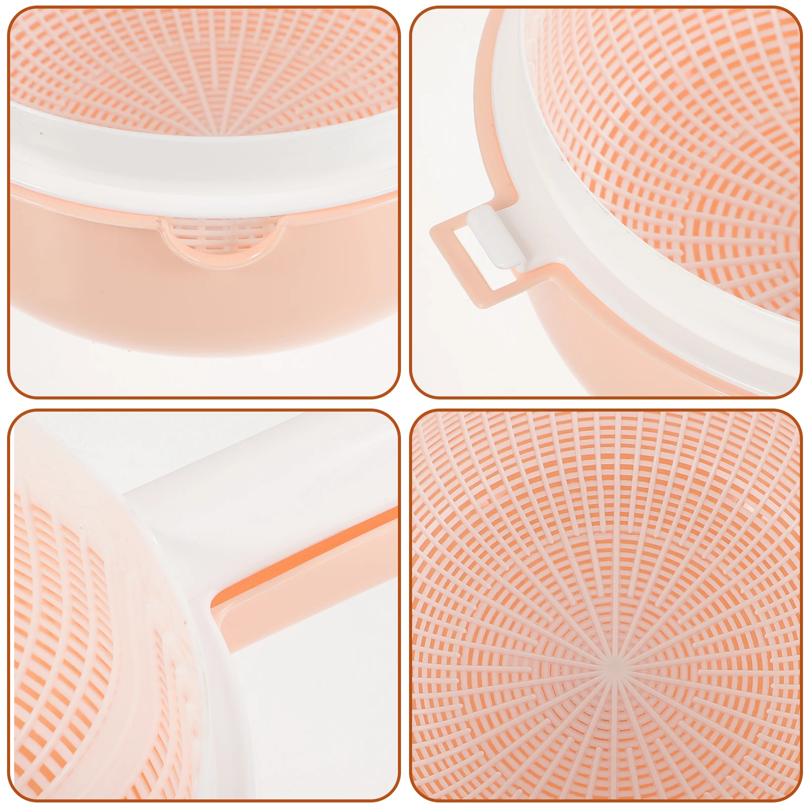 

Portable Rice Wash Basket Drain Basket Lid Kitchen Fruits Strainer Reusable Plastic Vegetable Washer Creative Design
