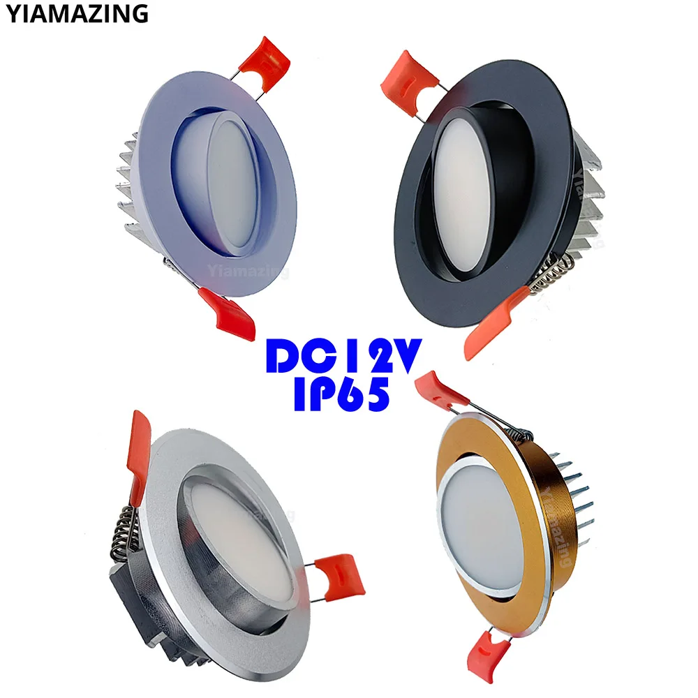 Outdoor Waterproof Led Spots 12V Adjust Angle IP65 IP66 IP67 Bathroom LED Downlight Dimmable Dimmer 7w 9W 12W Light Ceiling Lamp