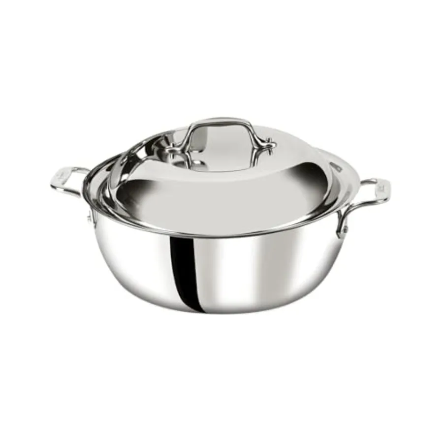 

D3 3Ply Stainless Steel Dutch Oven 5.5 Quart Induction Compatible Cookware with Broiler Safe Design Up to 600F Ideal for Stovet