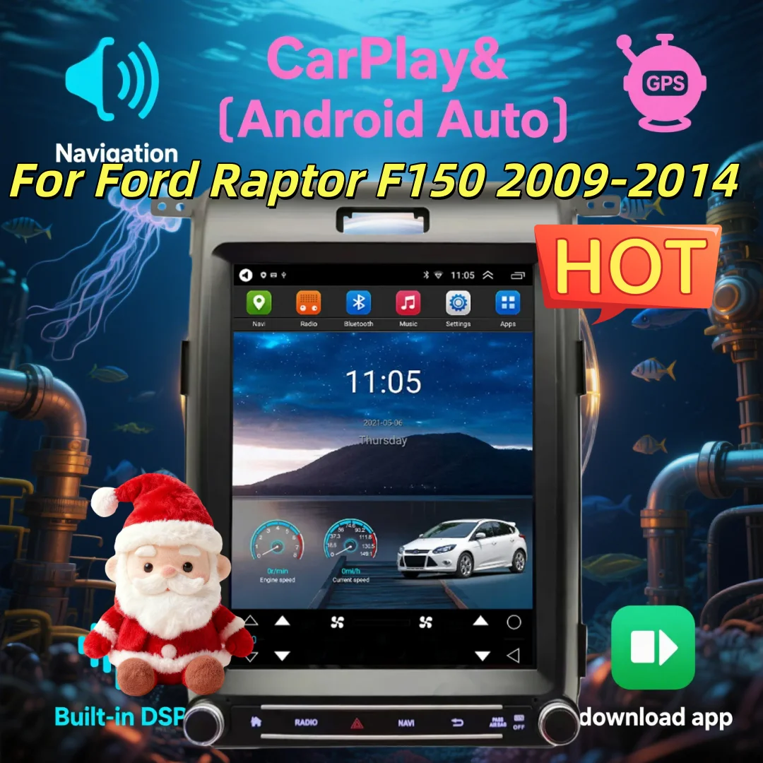 

Android Wireless CarPlay Stereo Bluetooth Radio For Ford Raptor F150 2009-2014 Multimedia Video Player GPS Navi Head unit DSP