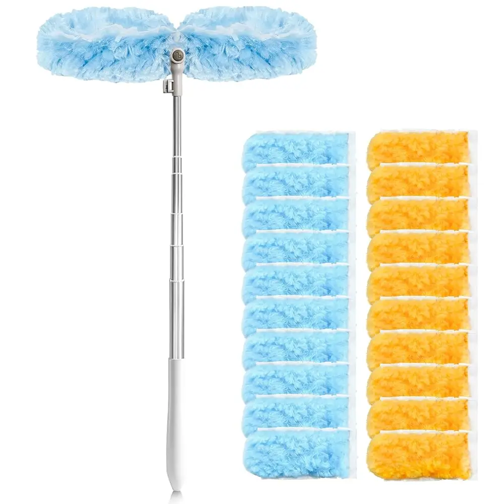 

6 ft Extendable Duster Handle with 20 Refills, Duster with Extension Pole, Disposable Microfiber Dusting Pads for Home Cleani
