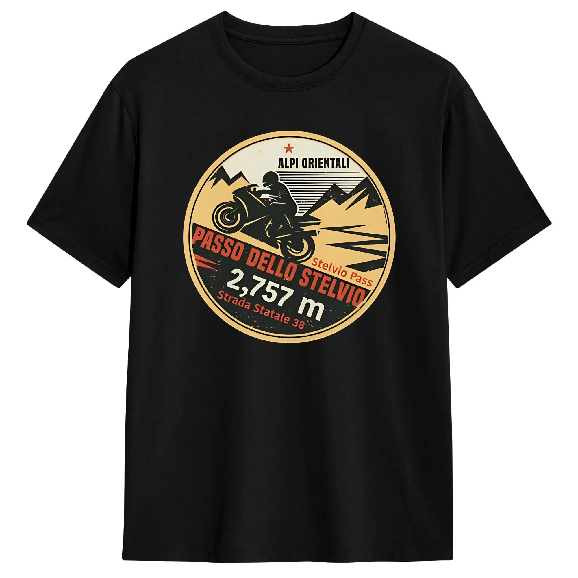 Stelvio Pass, Passo dello Stelvio, Italy Pure Cotton T-Shirts  Novelty Tshirt for Men's Y2K Classic Casual Short Sleeve Clothing