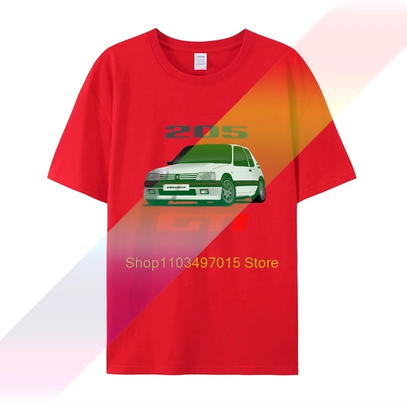 205 Gti Rally Racinger Soft Cotton T-Shirt WRC white black grey red trousers tshirt suit hat pink RETRO VINTAGE Classic