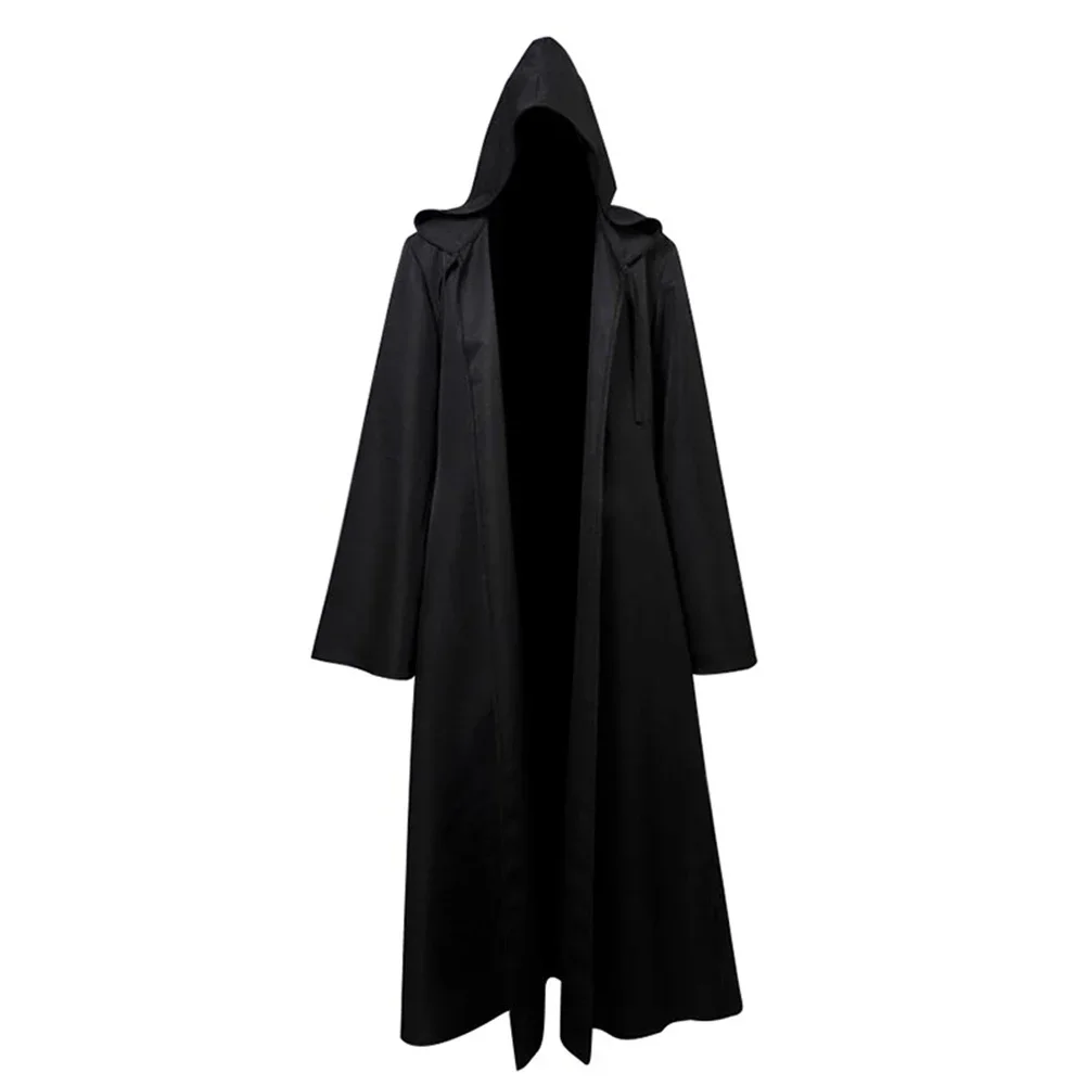 

Adult Men Fantasy Robe Halloween Cosplay Fantasia Black Brown Cloak Movie Space Battle Jedi Disguise Costume