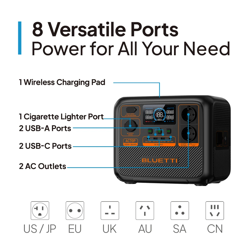 1000Watt Portable Emergency Supply Power Station Generator Off-Grid  Lithium Completo 600W 1000W Solar Kit