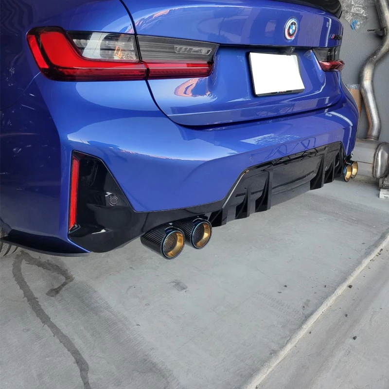 Quad Car Exhaust Pipe Carbon Fiber Exhaust Tip For BMW G20 G21 M340i 2019 2020 2021+ Muffler Tip Tailpipe MPE Exhaust System
