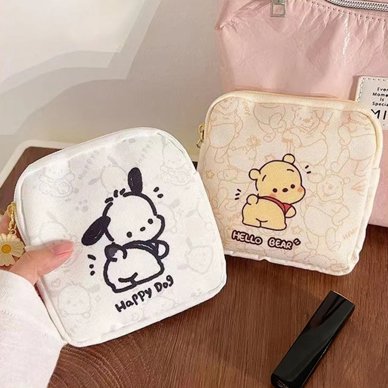 Kawaii Sanrio Pochacco Sanitary Napkin Storage Cute Girl Student Physiological Period Sanitary Portable Storage Cloth Bag Gifts