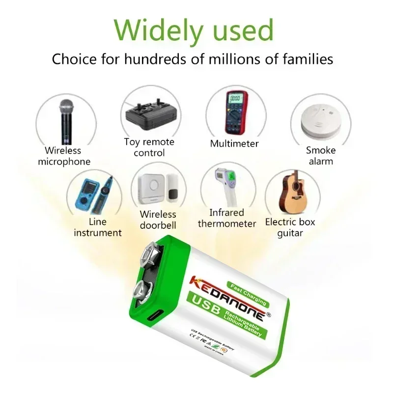  NEW 9V 12800mAh li-ion Rechargeable battery Micro USB Batteries 9 v lithium for Multimeter Microphone Toy Remote Control KTV