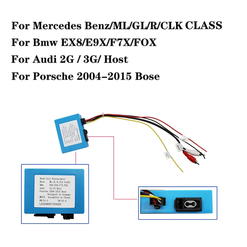 

For Porsche Cayenne For Bmw For Mercedes Benz ML GL R CLK CLASS AUX Car Optical Fiber Decoder Box Amplifier Adapter BOSE Audio