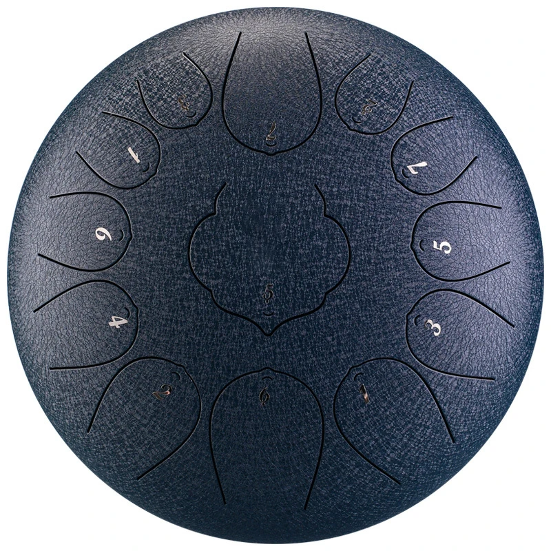 Hluru Music Drum 12 Inch 13 Note Glucophone Steel Tongue Drum C Tone Ethereal Drum Yoga Meditation Beginner Percussion ﻿ ﻿