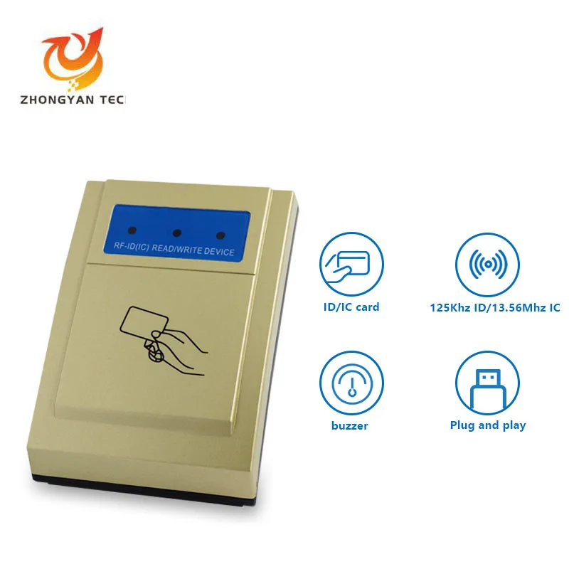 Usb Interface Rfid 13.56Mhz Analoog Toetsenbord Ingang Plug En Play Ic Kaart Desktop Kaartlezer