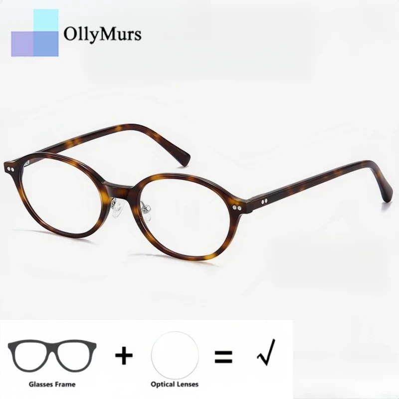 

OLLYMURS Ретро овальные оптические очки по рецепту для мужчин и женщин, антибликовые очки с защитой от царапин, блокирующие синий свет