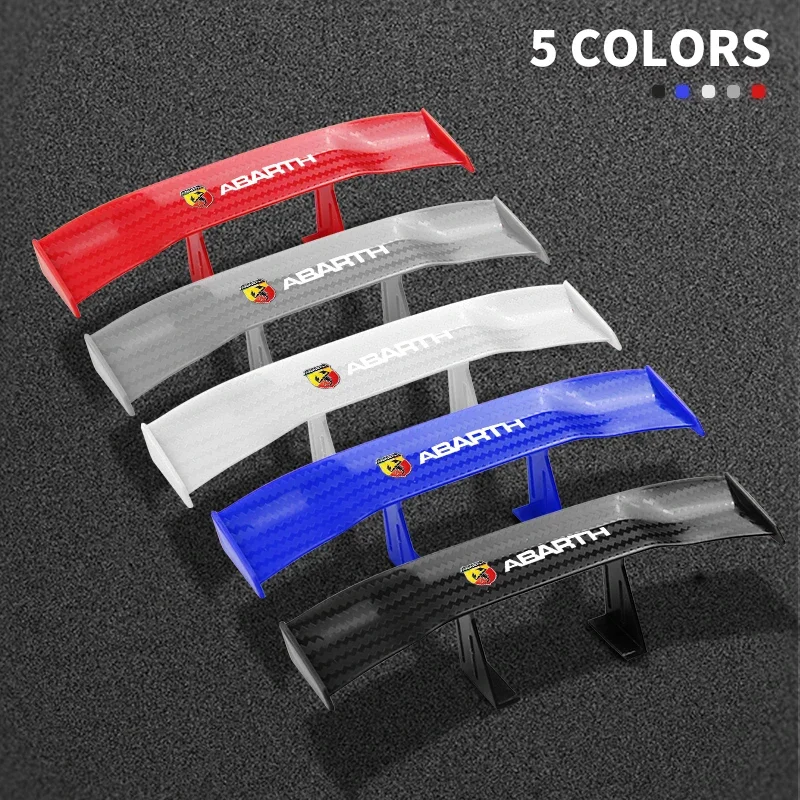 Car mini spoiler Tail Wing Carbon Fiber Look Tail Wings Model For Abarth Freemont Strada 500x Grande Punto Ducato Stilo Palio