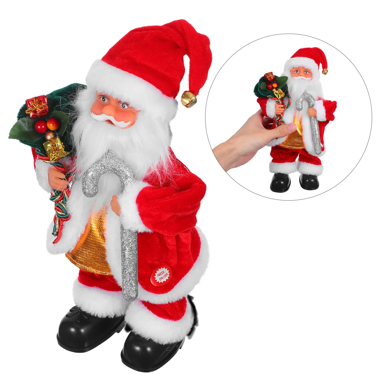 

Electric Santa with Musical Movement - Adorable Christmas Decoration for Kids Holiday Party Home Office Festive Decor Present