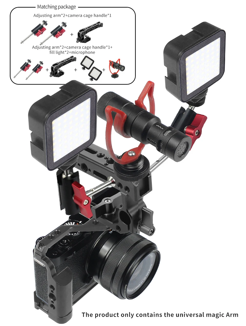 360-Stativ-Adapter für Magic Arm, Dual-Kugelkopf, 1/4 Zoll Schraube, Gelenkanschluss für Kamerakäfig, Monitorständer, LED-Lichthalter – Detail 6