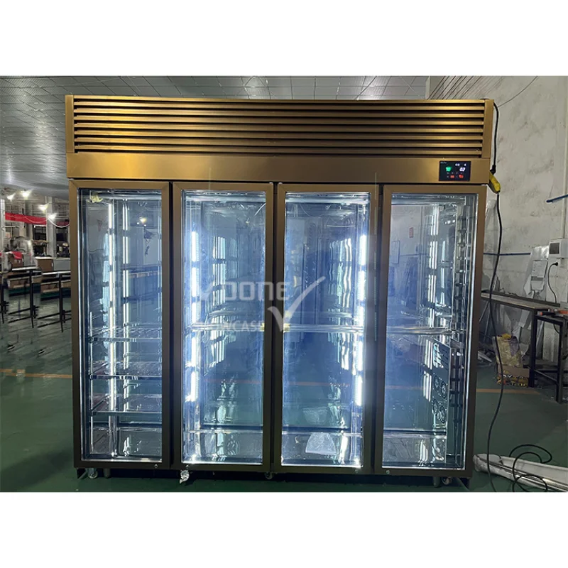 

Customize.Heavy Duty Double Glass Vertical Refrigerator and Freezer High-end Series Stainless Steel Cabinet