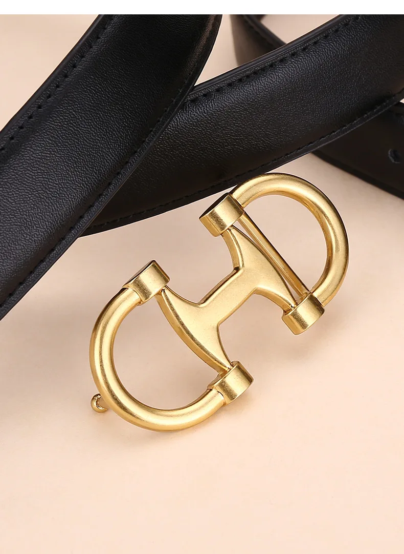 Modische Damen-Jeans mit vielseitigem Dekorationsgürtel aus Rindsleder; Hochwertige Business-Mode für Damen auf Lager. – Detail 24