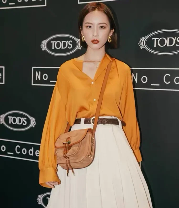 Women's V-Neck Sandwashed Silk Shirt, Loose and Lazy Style, Lantern Sleeves,23mm Real Mulberry Silk