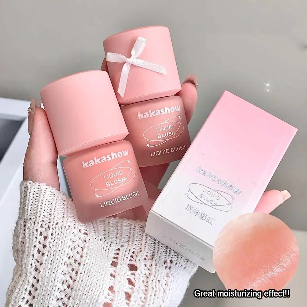 Weiches hellrosa flüssiges Rouge, langlebiges natürliches Konturierungs-Make-up, wasserdichtes Gesichtsrouge, koreanisches Rouge, gesättigtes Rouge, D2I6