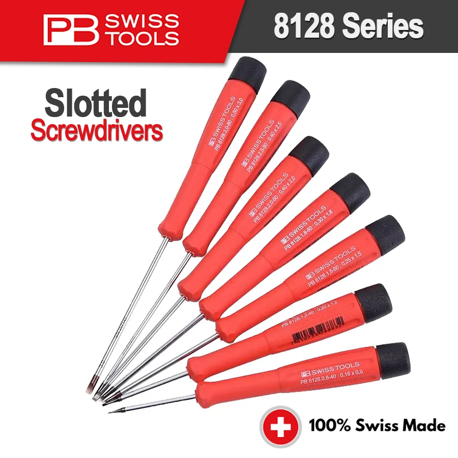 PB SWISS TOOLS Electronics Slotted Screwdrivers Suitable for Watch Repair Tool Multi-Combined Screwdriver NO.8128