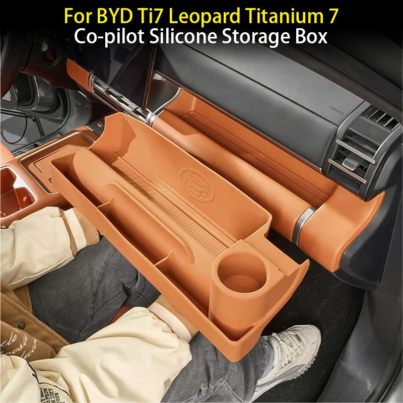 

For BYD Ti7 Leopard Titanium 7 Passenger Side Silicone Storage Box & Dashboard Organizer Mat Dashboard Storage Box Interior