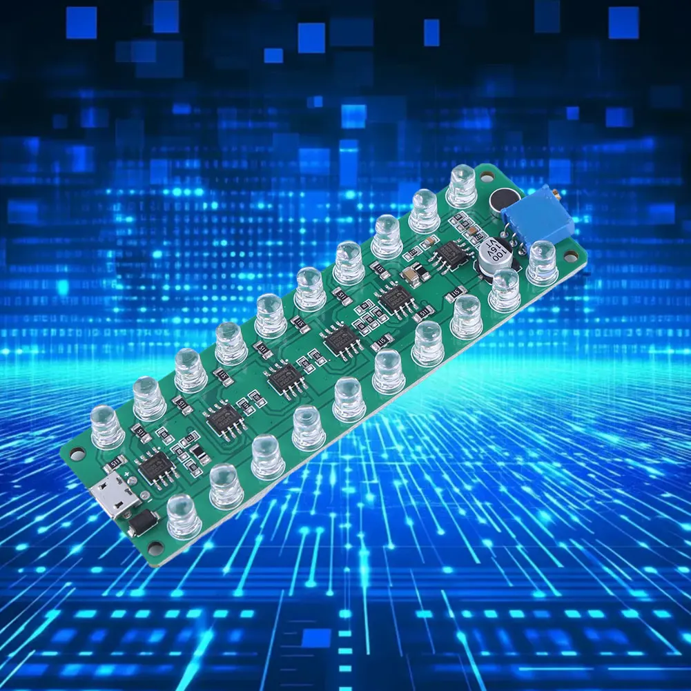 الاستشعار الصوتي الطيف تيار مستمر 5 فولت-12 فولت الصوت مكبر كهربائي مستوى متر الصوت LED أضواء لحن مستوى الصوت الموسيقى الطيف متر