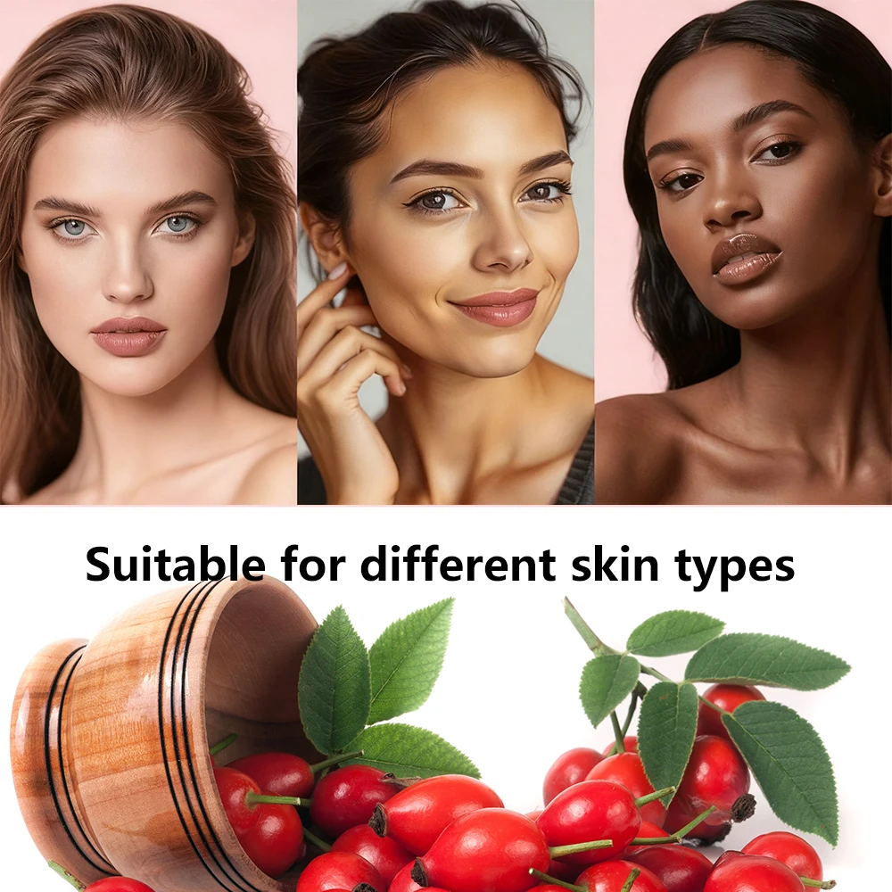 مجموعة HISENRAIN Rosehip Skincare: مجموعة مصل الترطيب وكريم الترطيب - مضاد للشيخوخة، رطوبة 24 ساعة، مجموعة تفتيح. #2