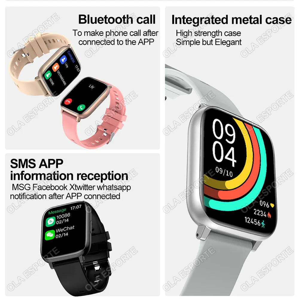 For Xiaomi New 1.69'' Smart Watch Men GPS Bluetooth Call Health Monitor Full Touch Smartwatch Women Sports Fitness Bracelet 2024