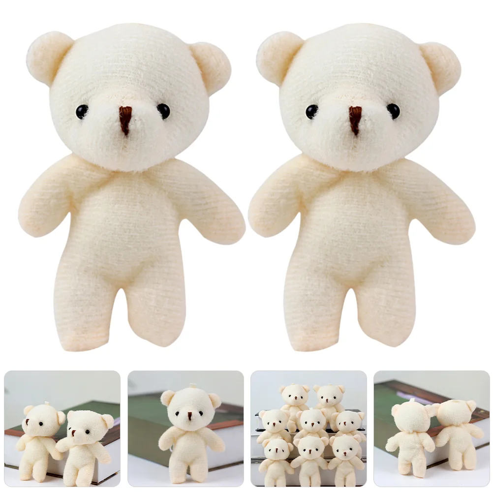 

12 Pcs Bear Pendant Wear-resistant Decor Keychain Toys Mini Plushies Cartoon Portable Figurines