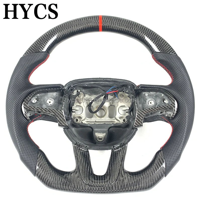 

Custom 3K Twill Carbon Fiber Steering Wheel for Jeep Grand Cherokee Dodge SRT Challenger Without airbags