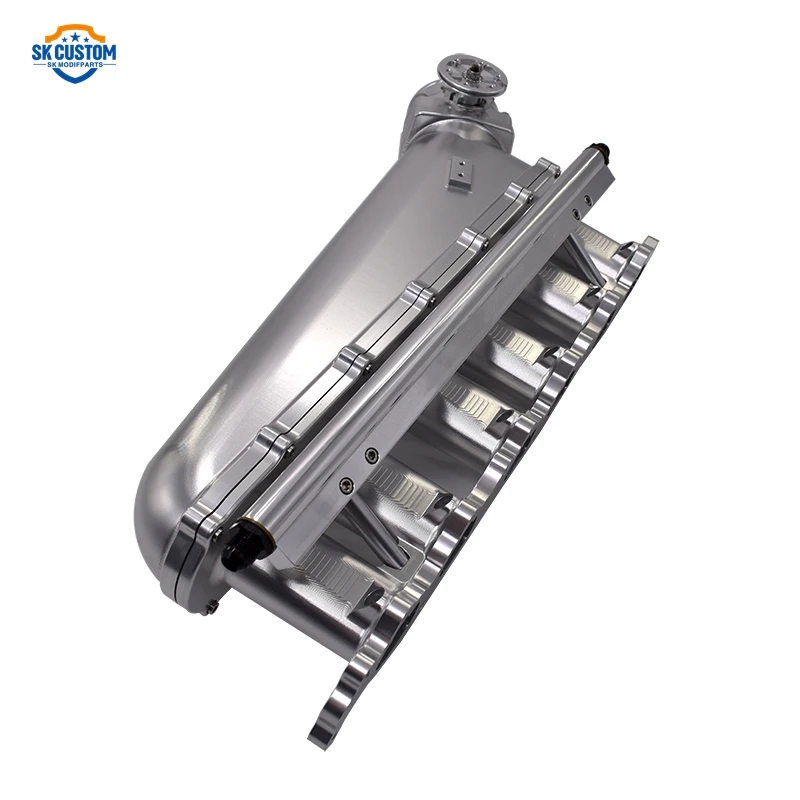 For 2Jz Gte Engine Aluminum 100 mm Throttle Body 6 Injetor Intake Manifold Fuel Rail