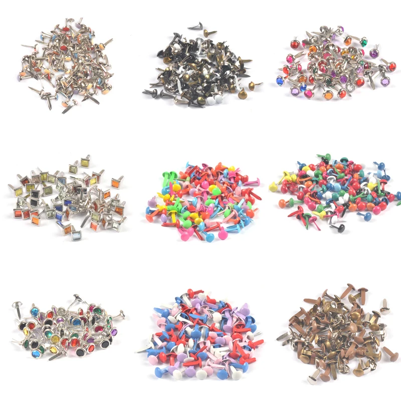 Colorful Round Metal Brads DIY Crafts Scrapbooking Embellishment Fastener Handwork Decoration Accessories Brads