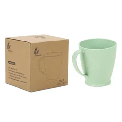 Creative wheat straw children handle plastic cup Home student baby drink cup Mouthwash cup