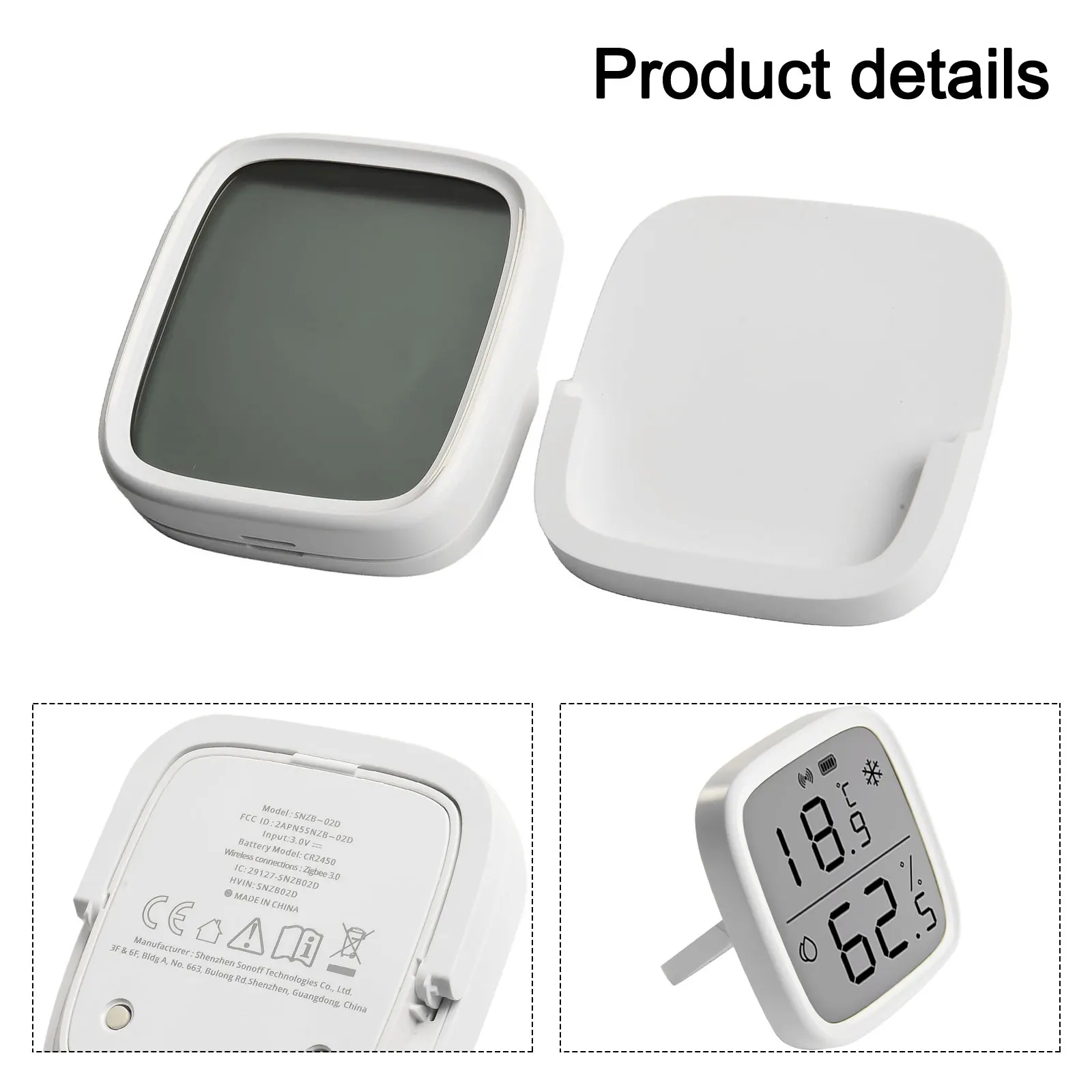 SONOFF-Sensor de temperatura y humedad para SNZB-02D, pantalla LCD inalámbrica, 1 unidad