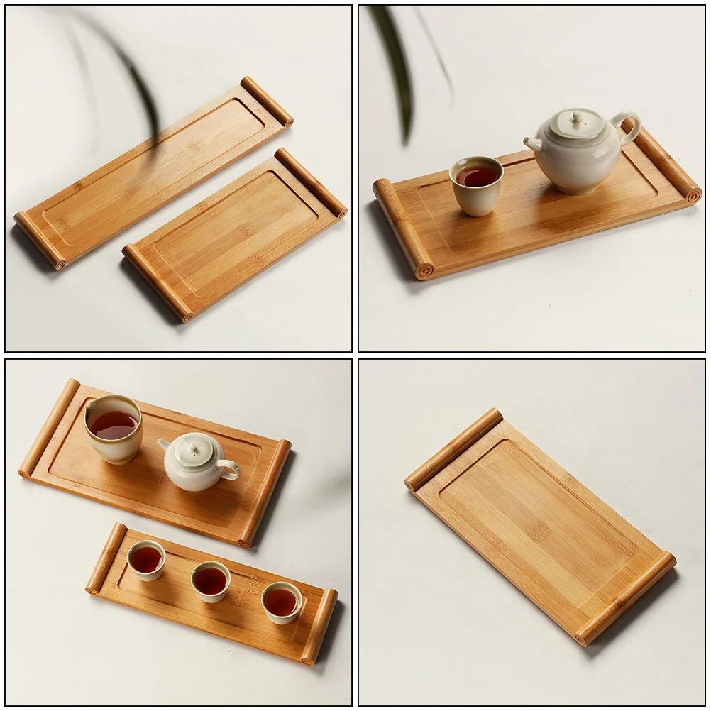 

1pc Bamboo Service For Home Office Tray Coffee Store Tea Table Teaware Holding Table Serving Tea Holding Tray Platter